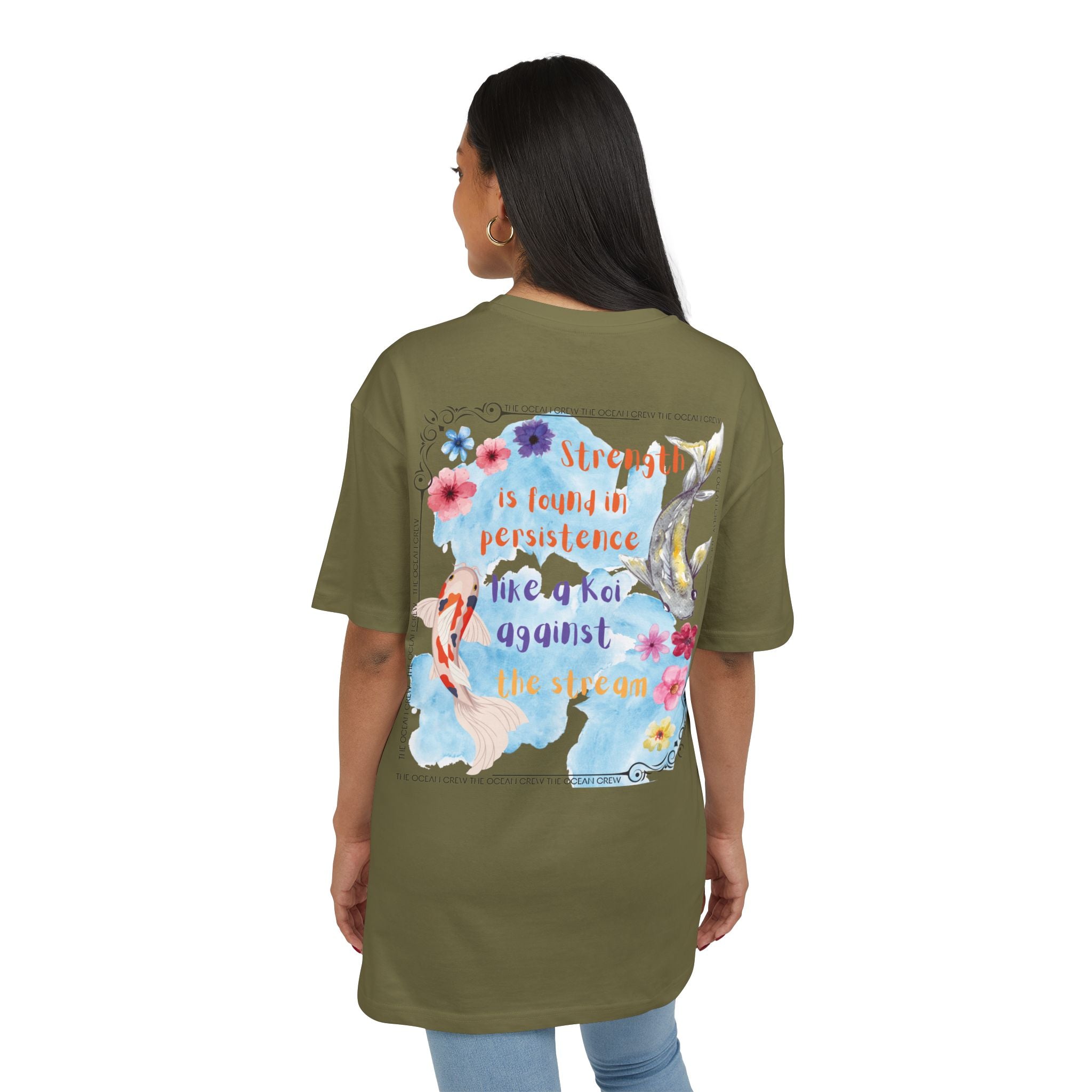 Inspirierendes Koi-T-Shirt – Unisex Heavy Oversize T-Shirt mit positivem Zitat