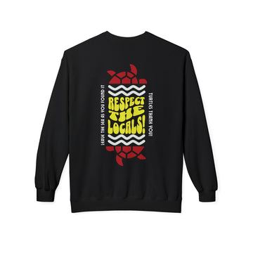 Unisex-Sweatshirt mit Rundhalsausschnitt und weichem Fleece, mittelschwer, Respect The Locals Schildkröte