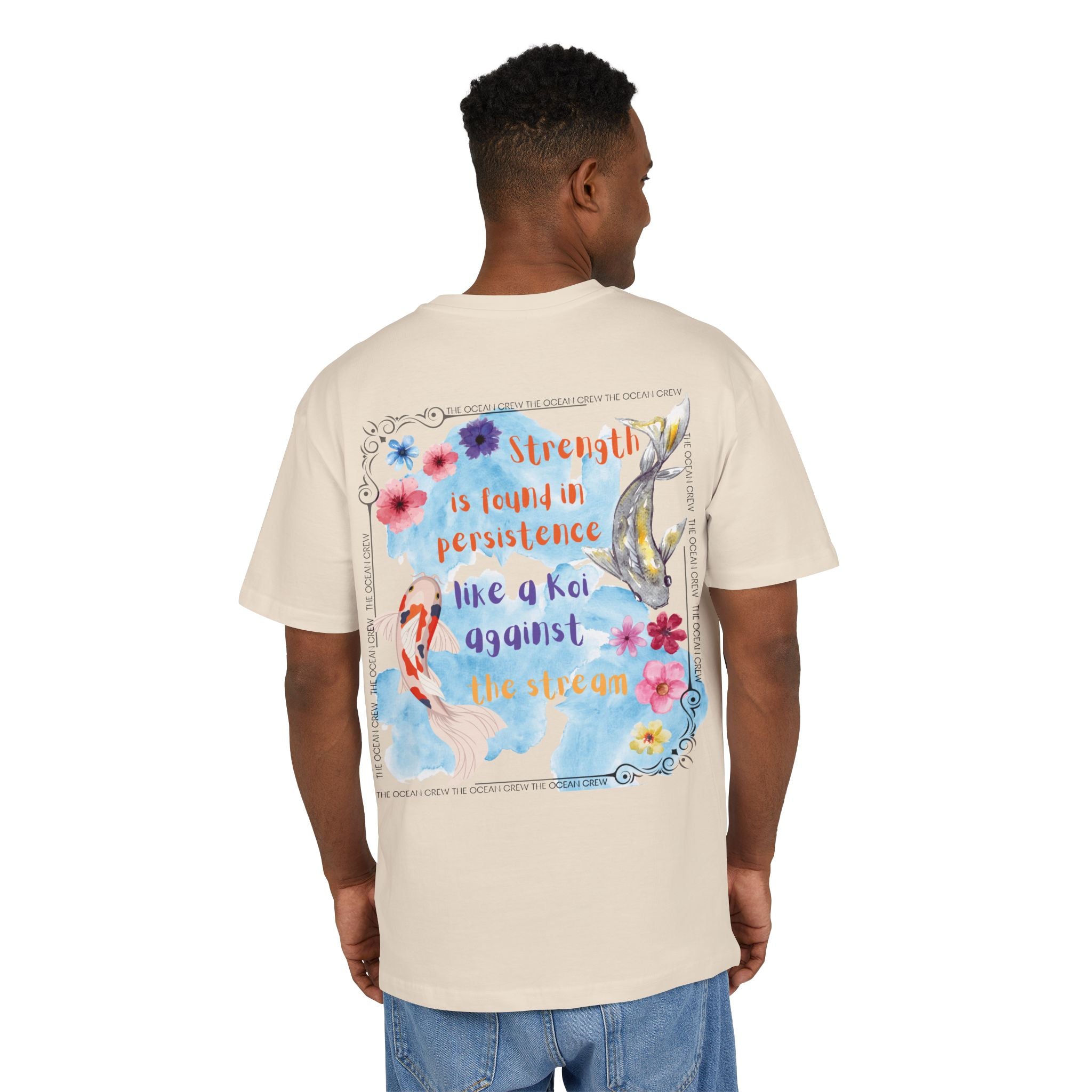 Inspirierendes Koi-T-Shirt – Unisex Heavy Oversize T-Shirt mit positivem Zitat