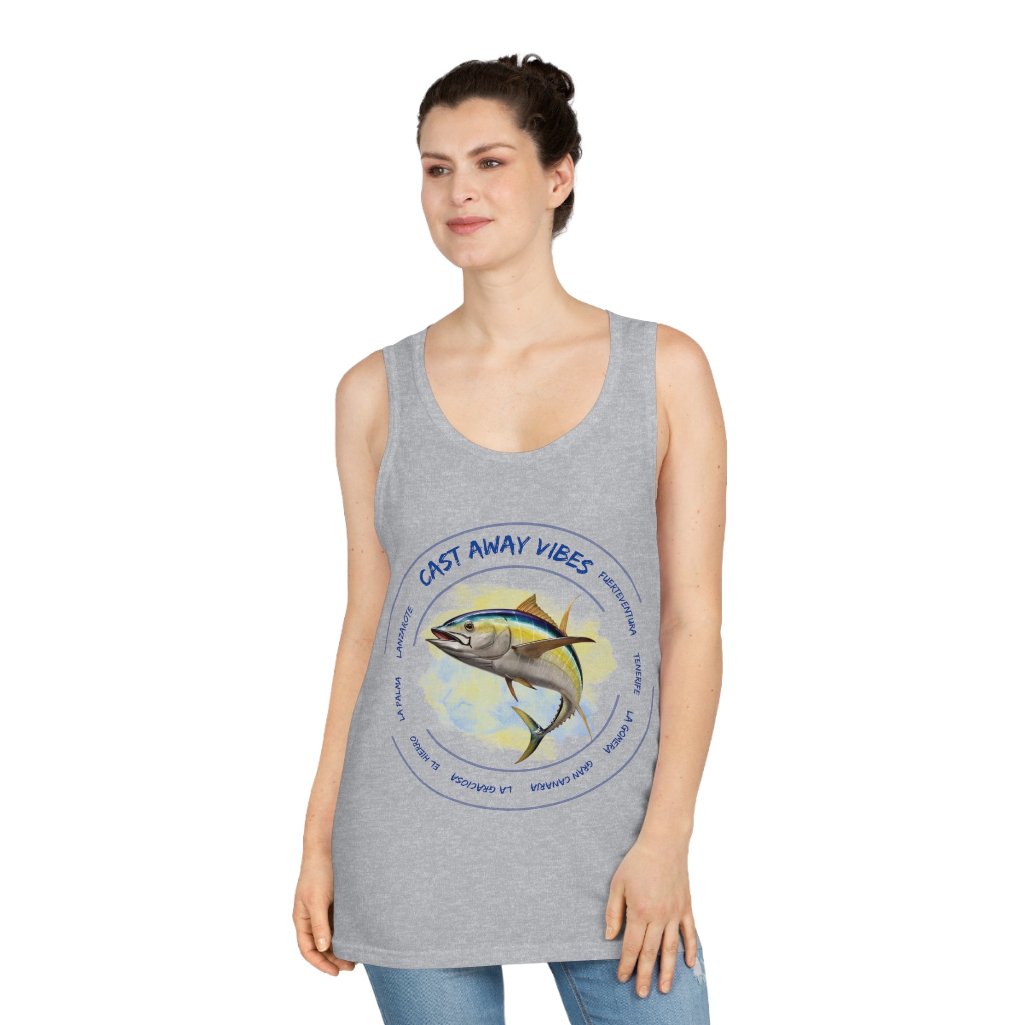 Camiseta sin mangas unisex Softstyle™ con efecto náutico