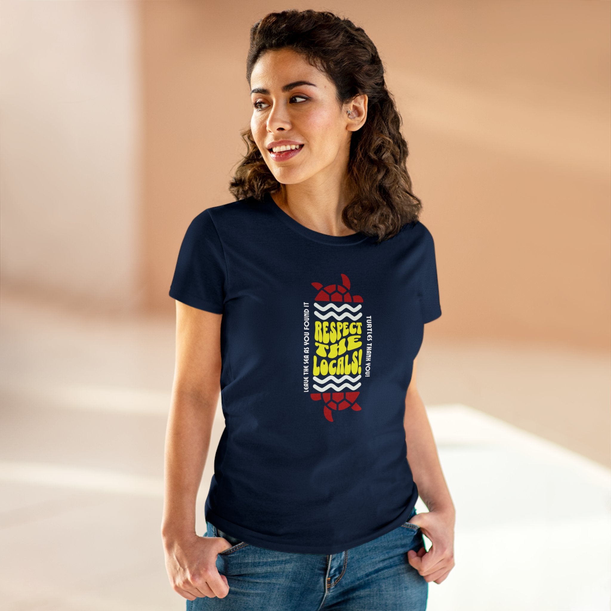 Damen Mittelschweres Baumwoll-T-Shirt Respect