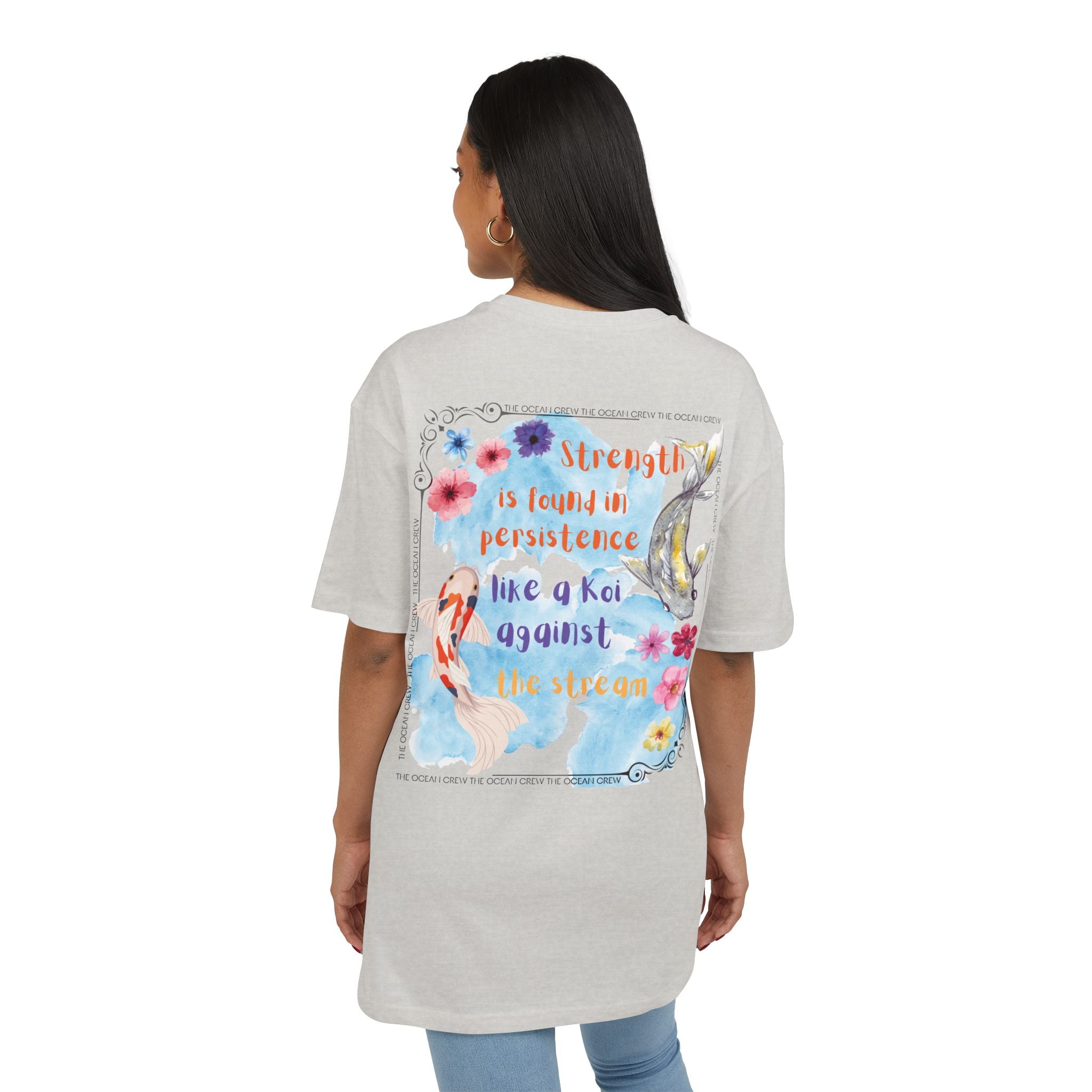 Inspirational Koi Tee - Unisex Heavy Oversize T-Shirt with Positive Quote