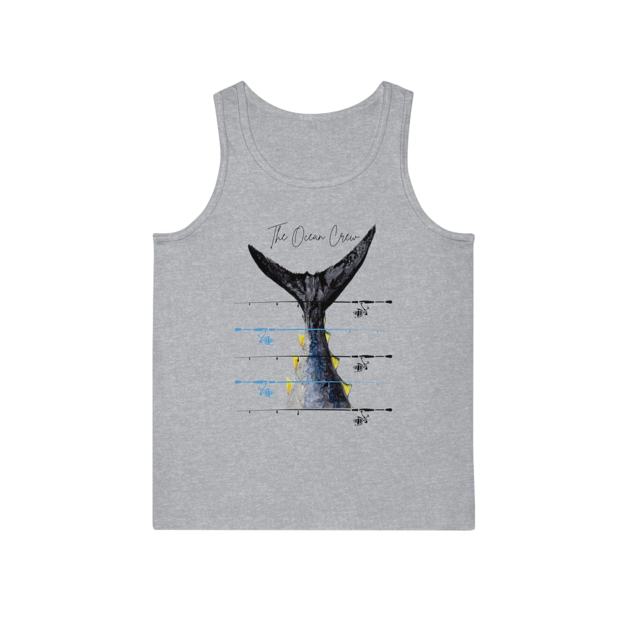 Camiseta sin mangas unisex Softstyle™ Ocean Crew Cañas de pescar