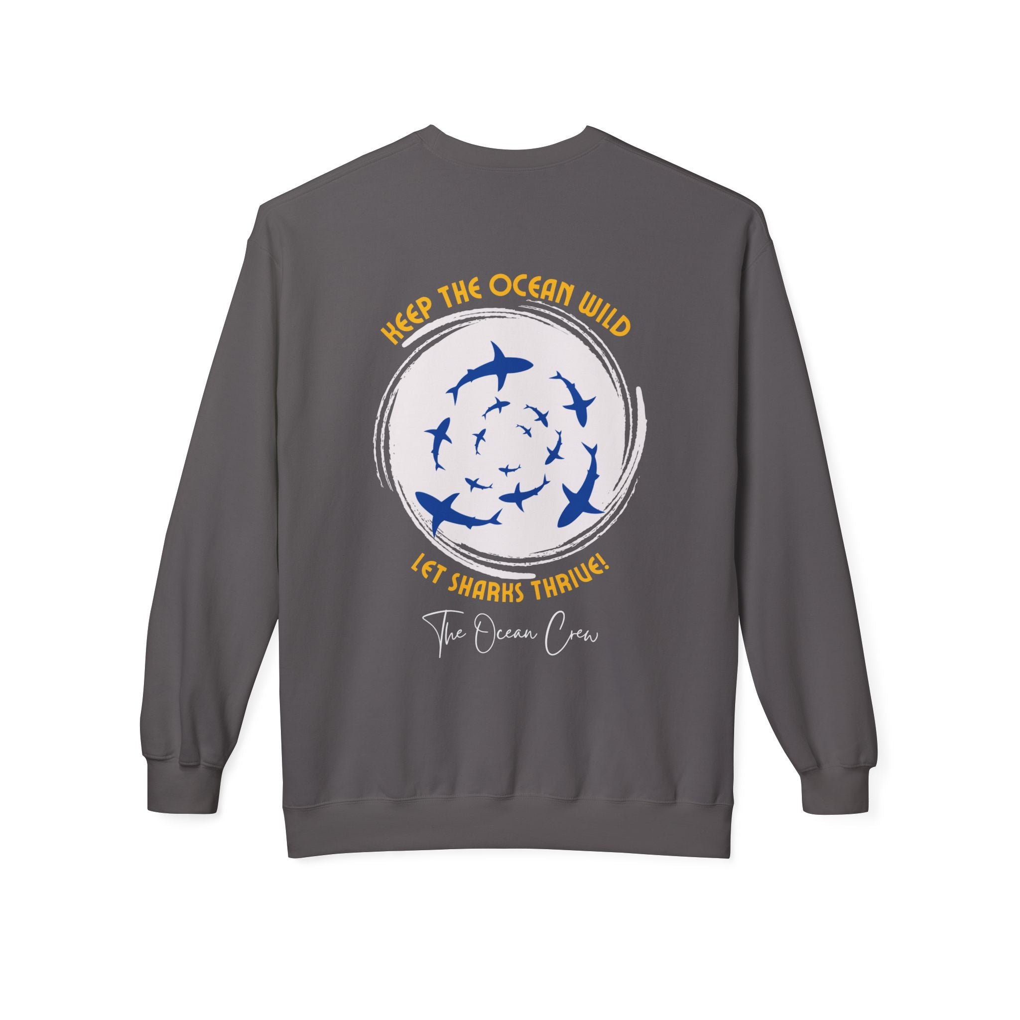 Unisex-Sweatshirt mit Rundhalsausschnitt und weichem Fleece mittlerer Stärke Haie