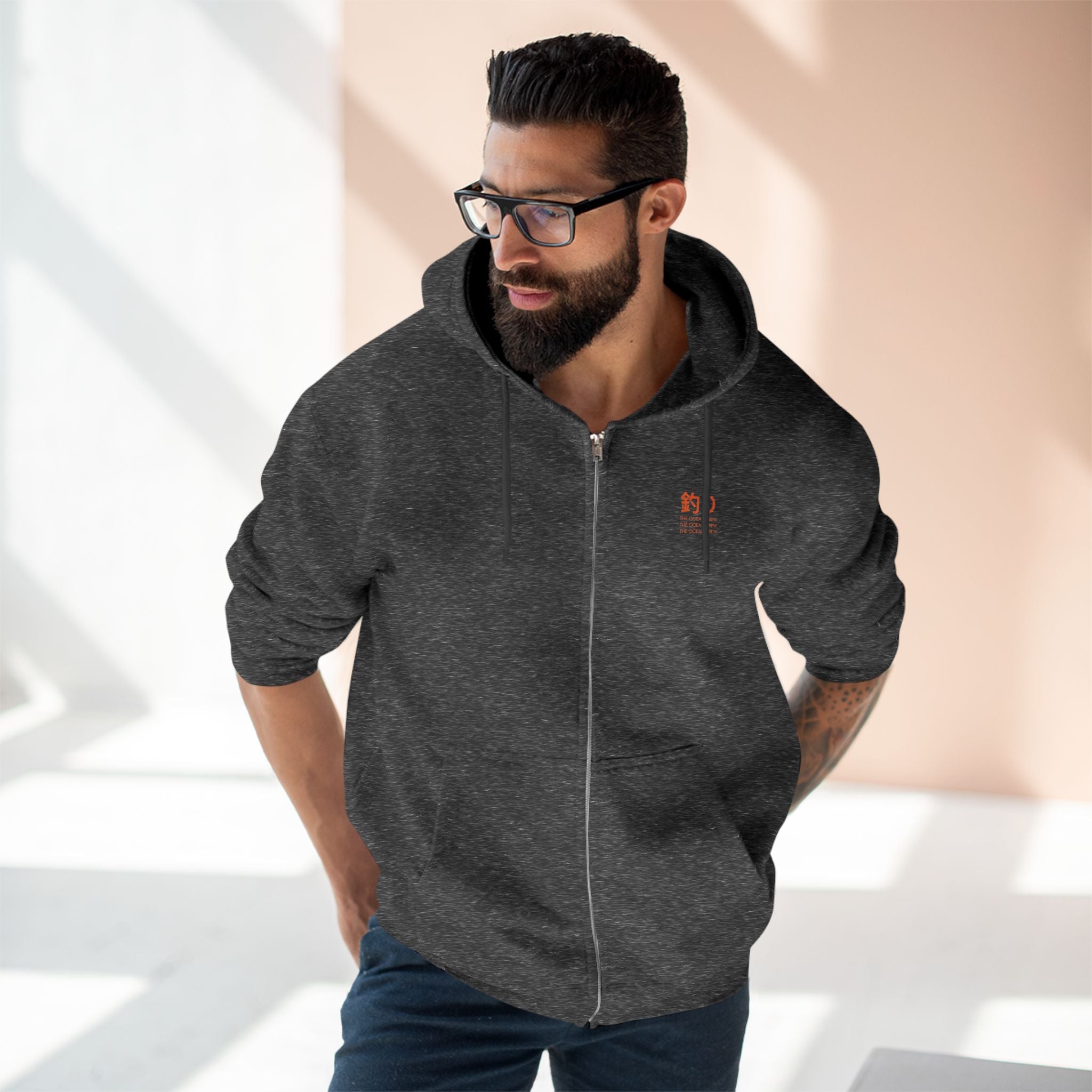 Cultural Vibes Unisex-Kapuzenpullover mit Reißverschluss – japanisch inspiriertes Design
