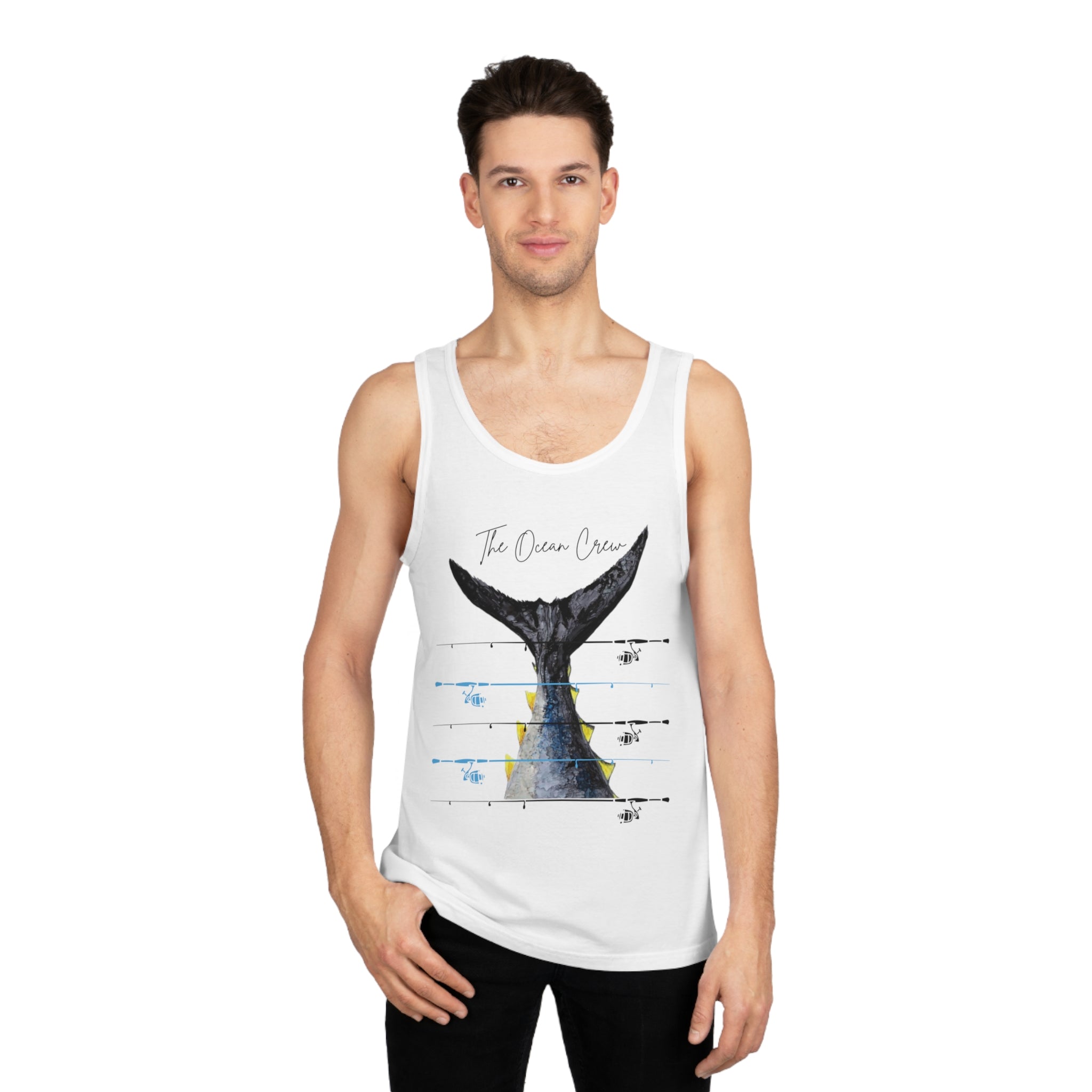 Camiseta sin mangas unisex Softstyle™ Ocean Crew Cañas de pescar