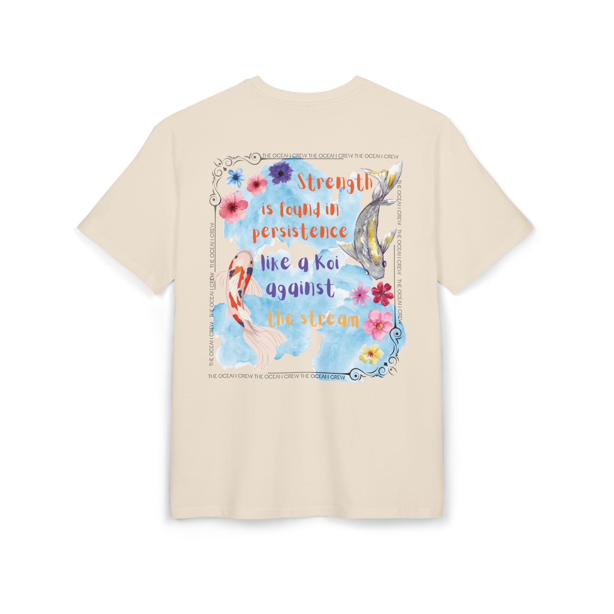Inspirational Koi Tee - Unisex Heavy Oversize T-Shirt with Positive Quote