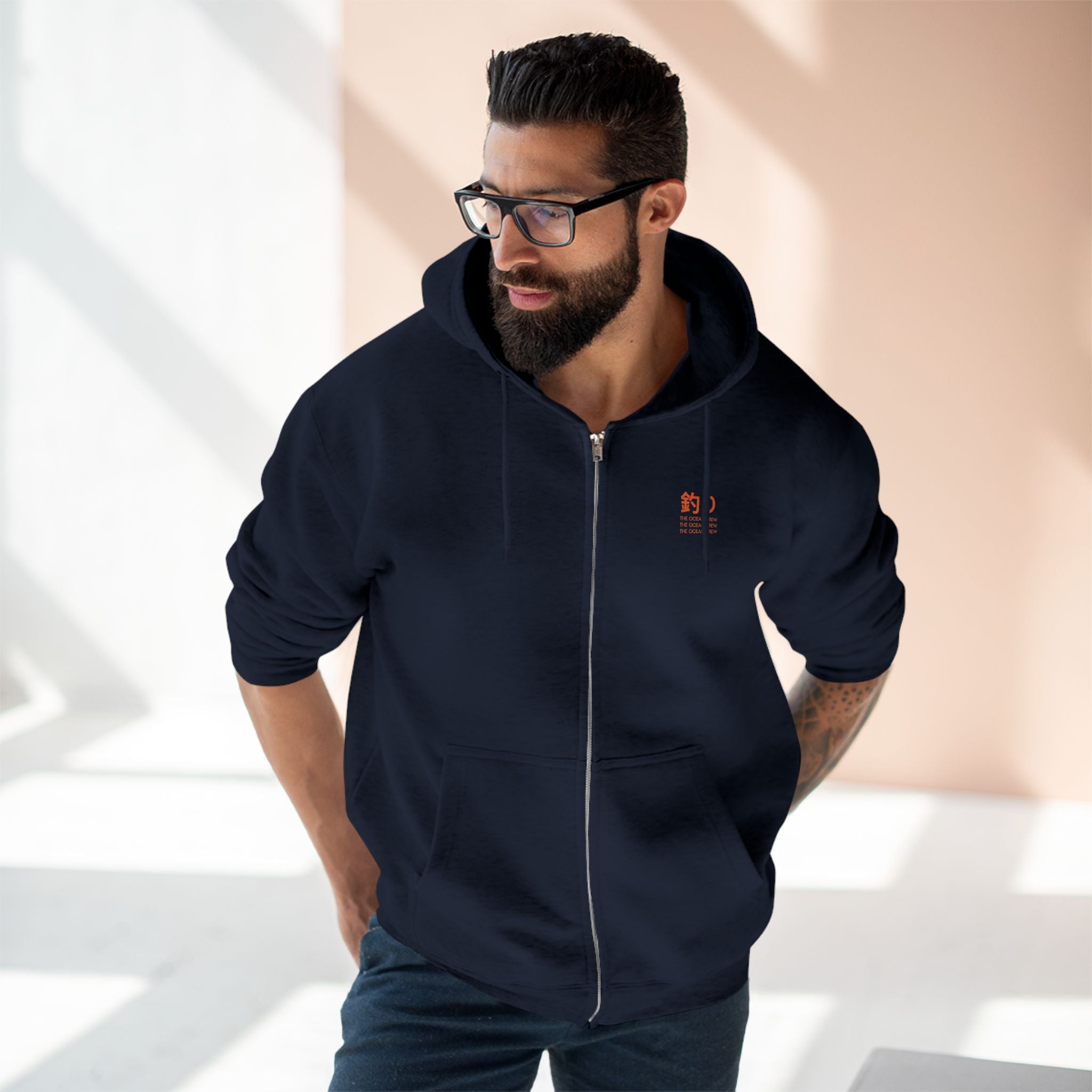 Cultural Vibes Unisex-Kapuzenpullover mit Reißverschluss – japanisch inspiriertes Design