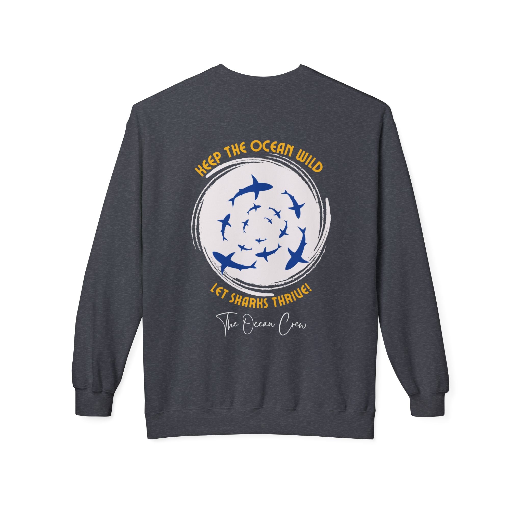 Unisex-Sweatshirt mit Rundhalsausschnitt und weichem Fleece mittlerer Stärke Haie