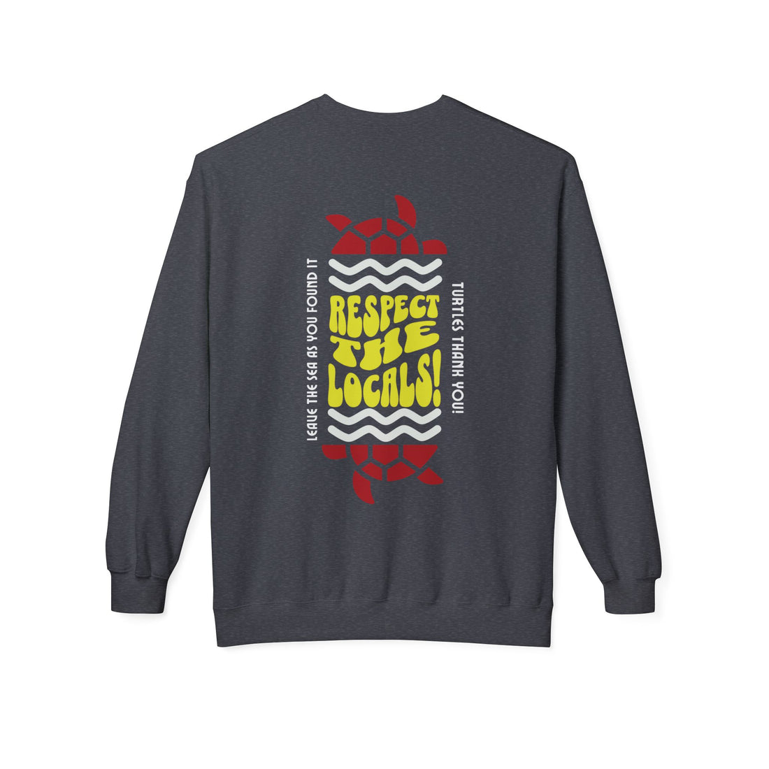Unisex-Sweatshirt mit Rundhalsausschnitt und weichem Fleece, mittelschwer, Respect The Locals Schildkröte