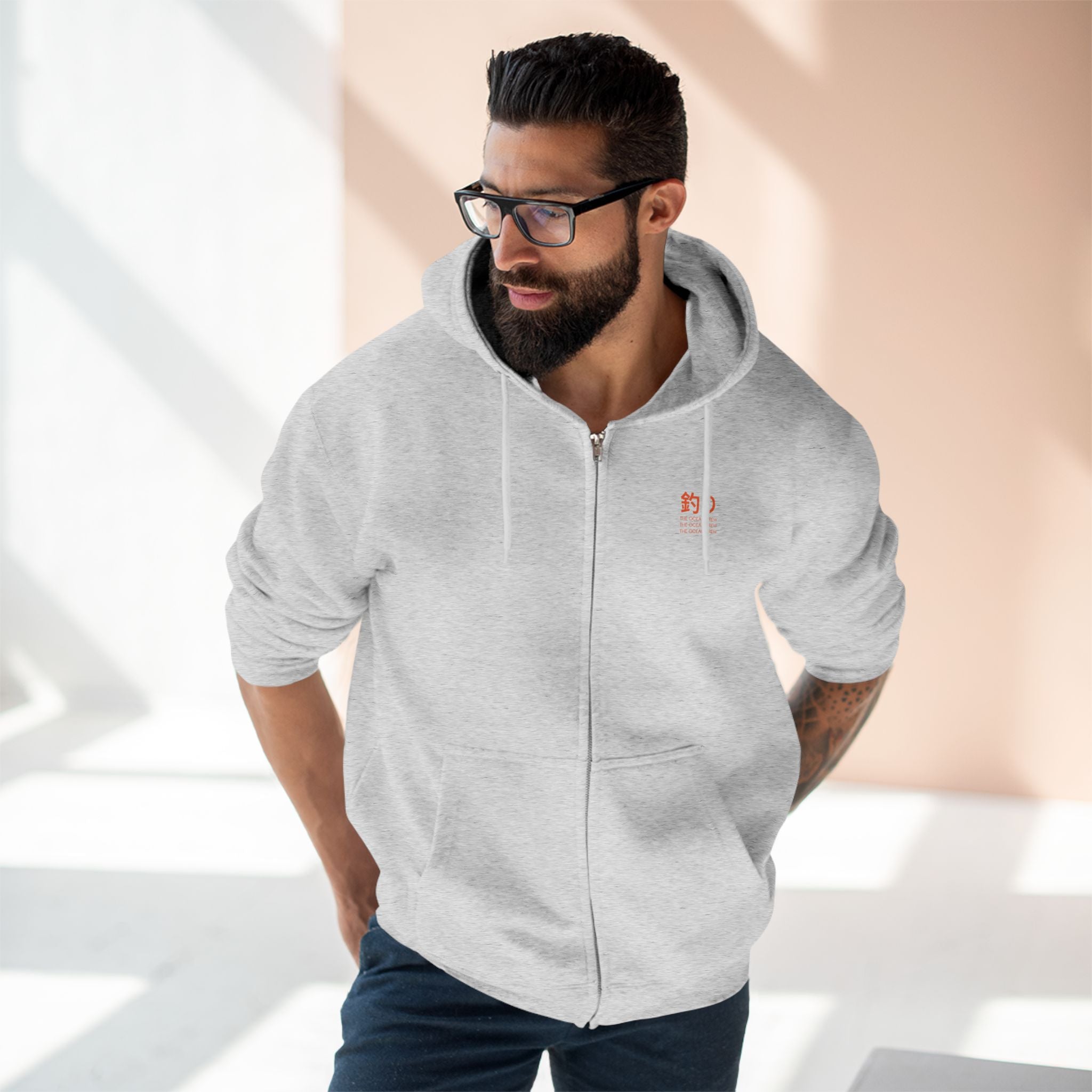 Cultural Vibes Unisex-Kapuzenpullover mit Reißverschluss – japanisch inspiriertes Design