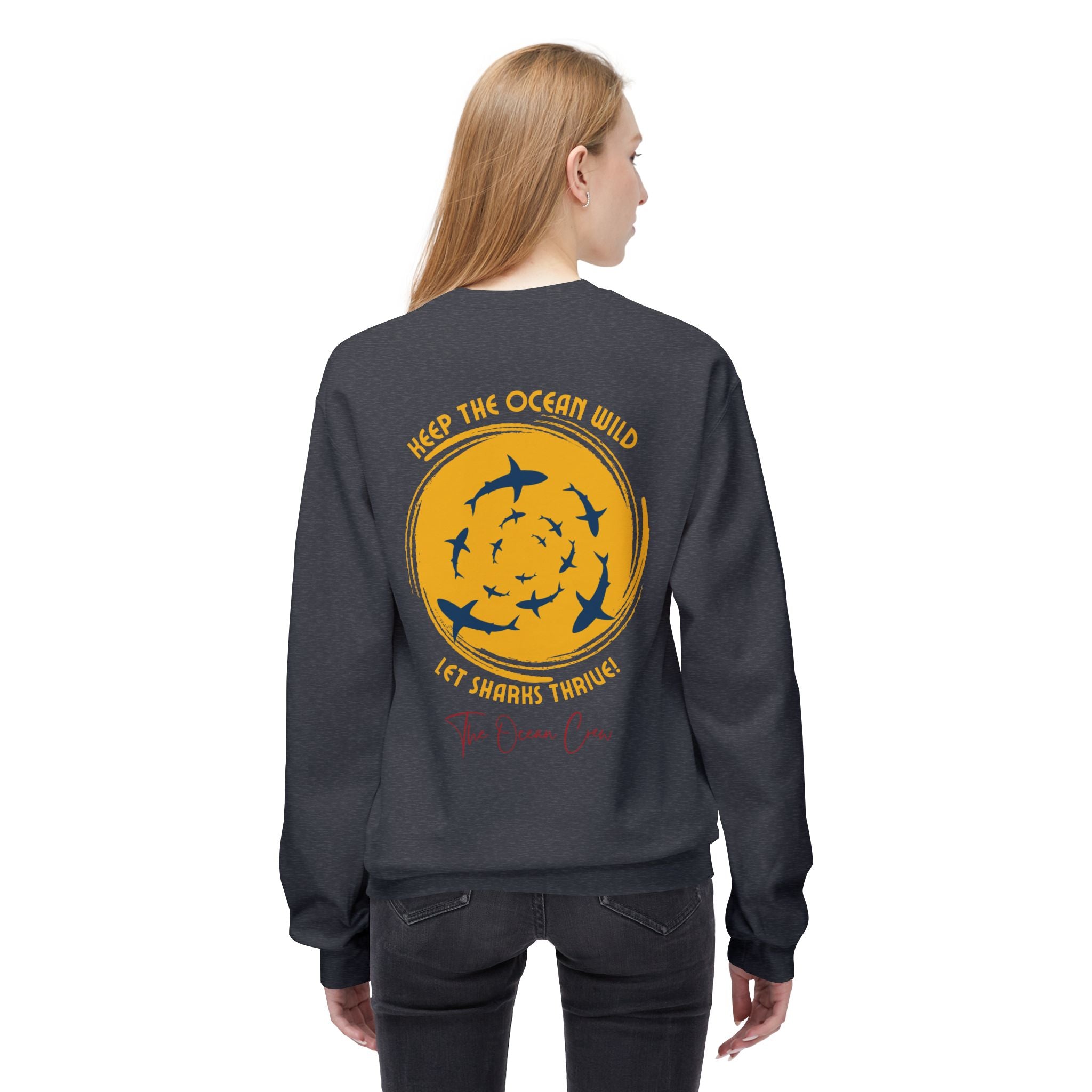 Unisex Midweight Softstyle Fleece Crewneck Sweatshirt Respect The Locals Sharks