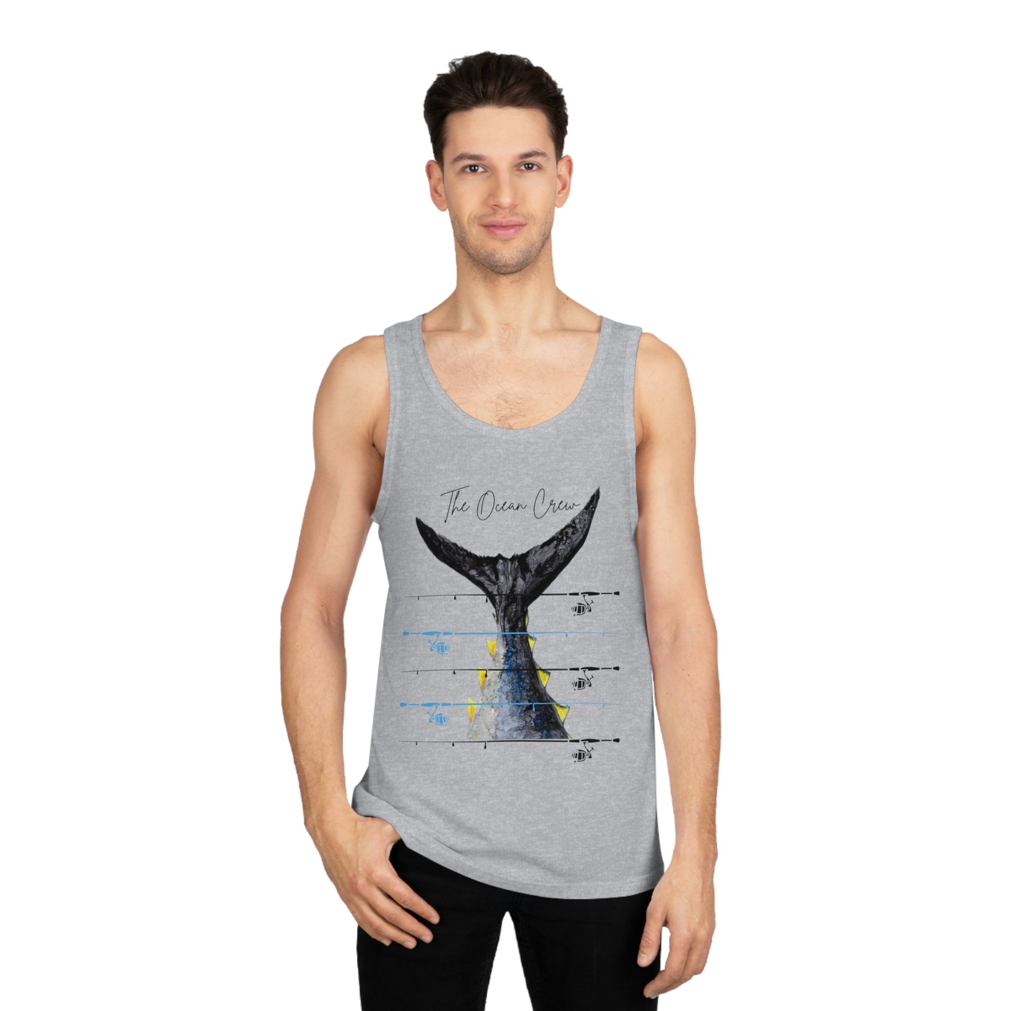 Camiseta sin mangas unisex Softstyle™ Ocean Crew Cañas de pescar