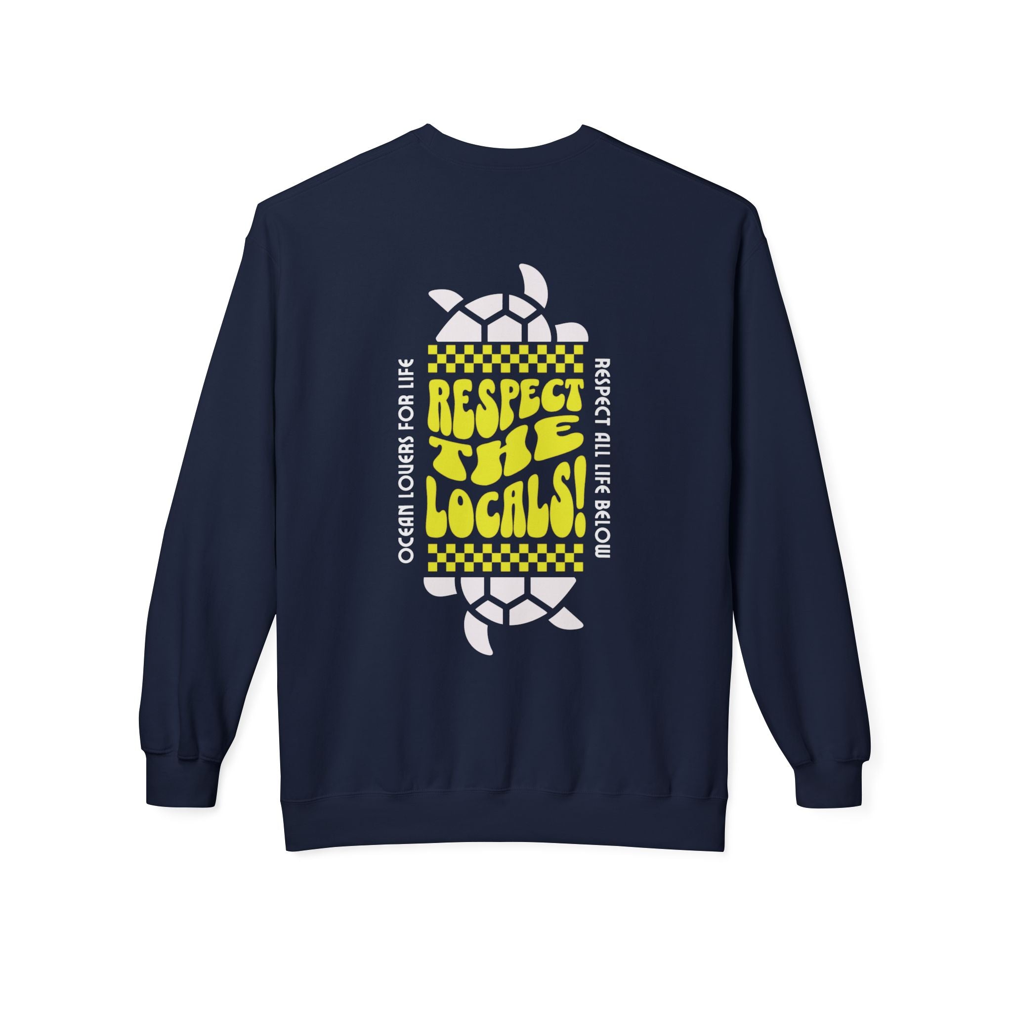 Unisex-Sweatshirt aus mittelschwerem Softstyle-Fleece mit Rundhalsausschnitt „Respect The Locals“
