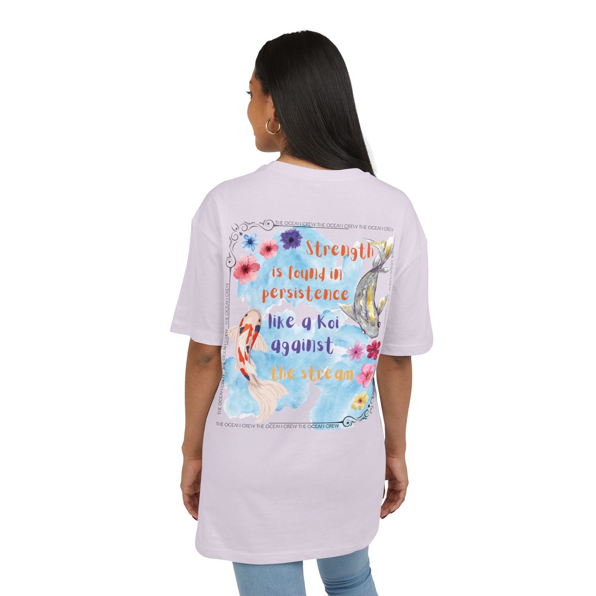 Inspirational Koi Tee - Unisex Heavy Oversize T-Shirt with Positive Quote
