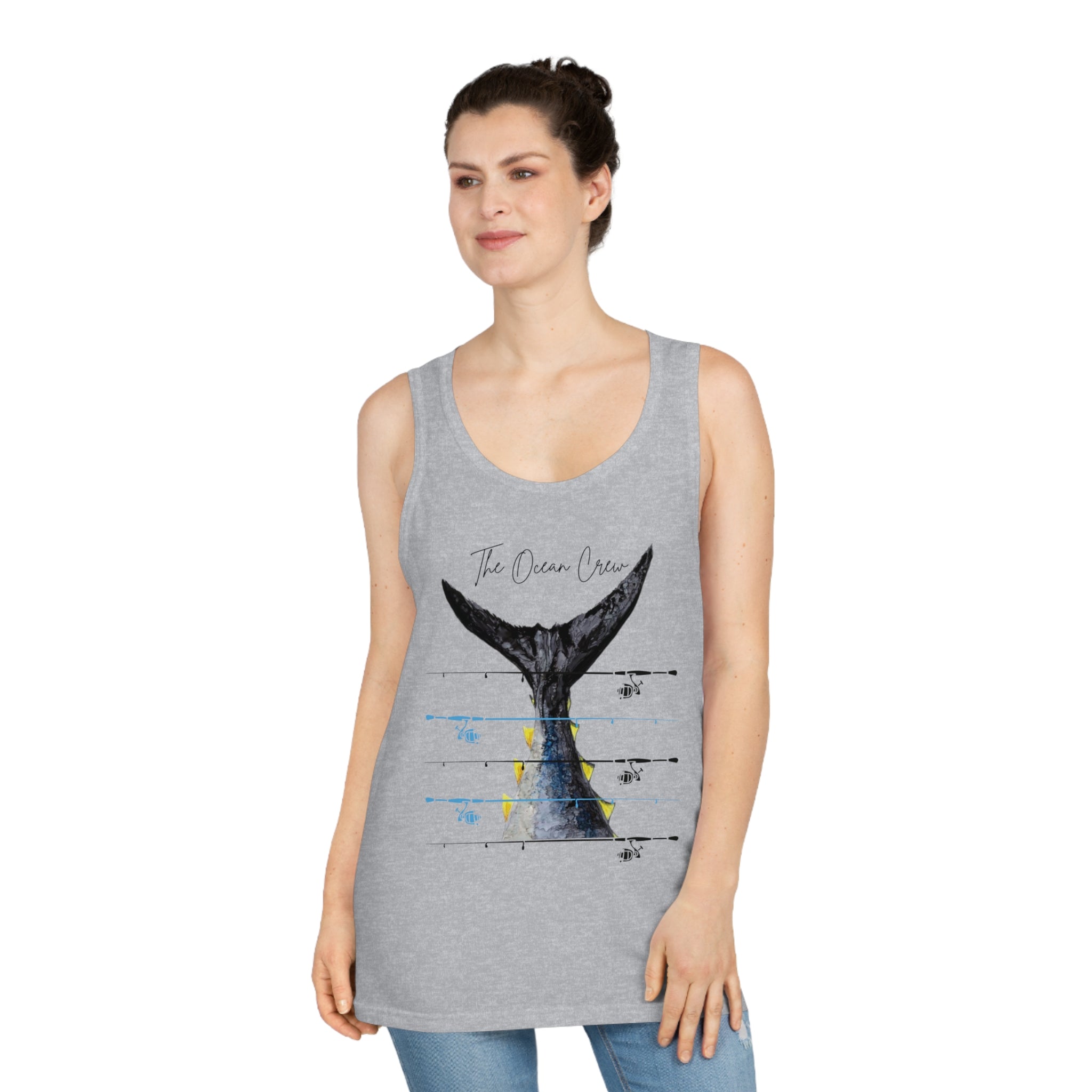 Camiseta sin mangas unisex Softstyle™ Ocean Crew Cañas de pescar