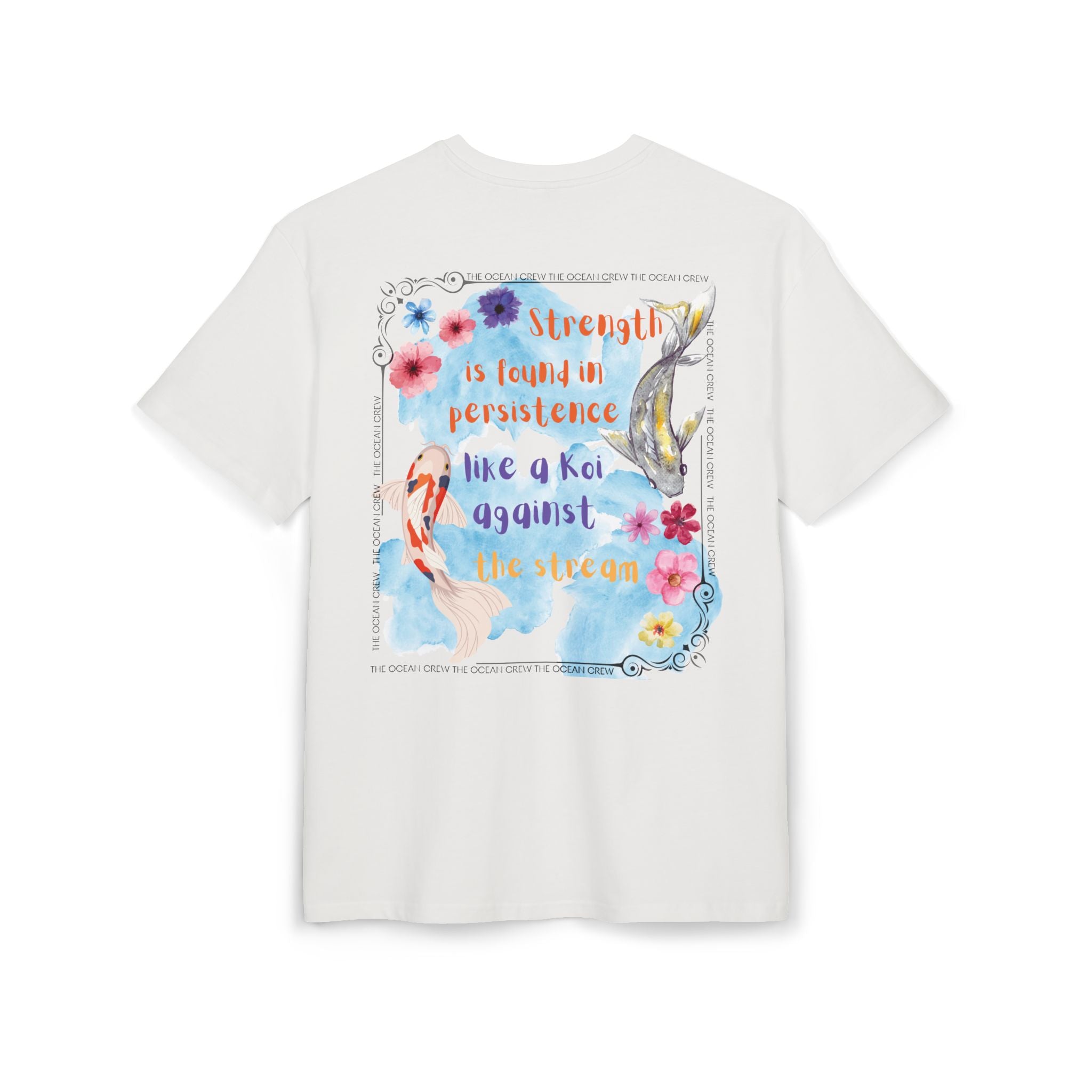 Inspirational Koi Tee - Unisex Heavy Oversize T-Shirt with Positive Quote