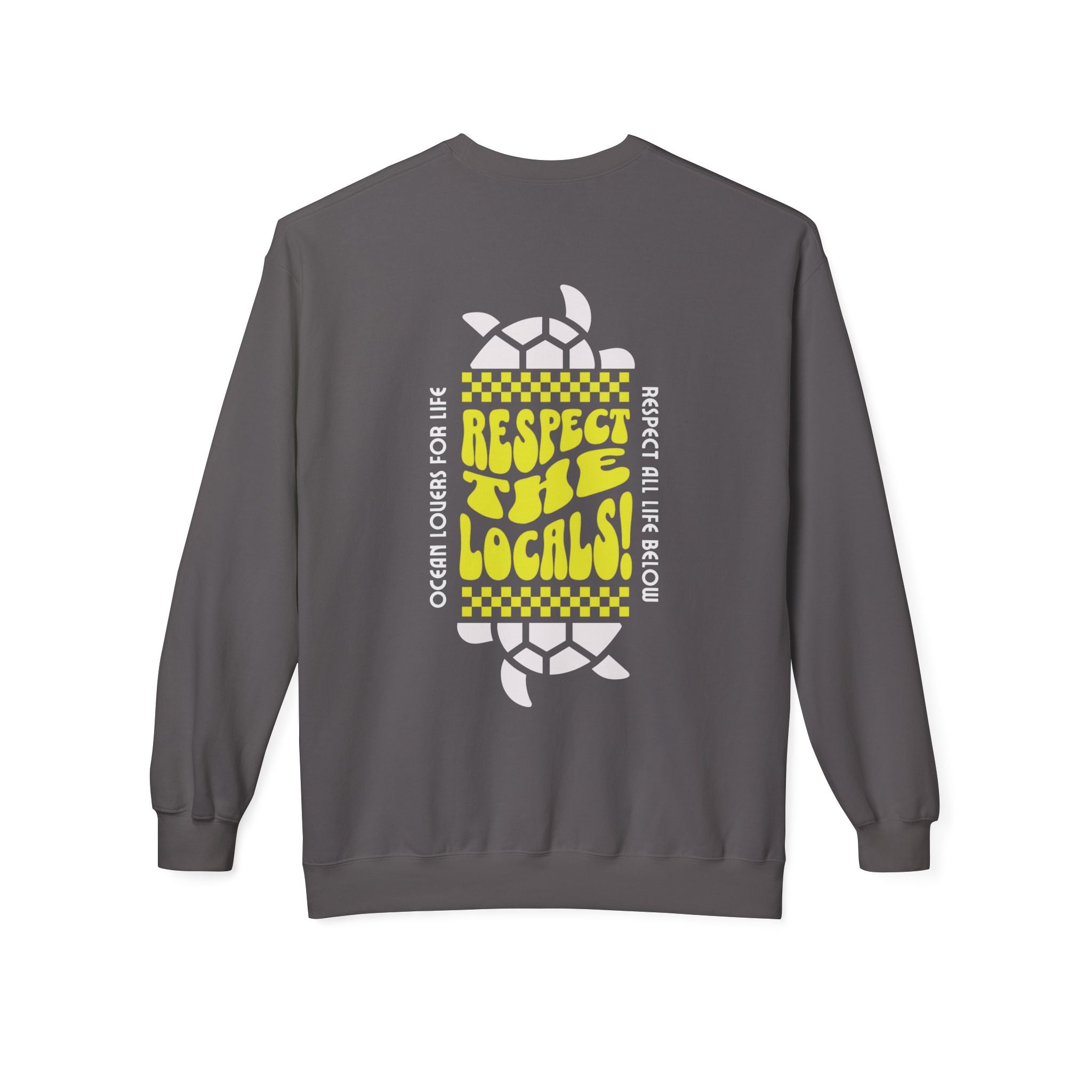 Unisex-Sweatshirt aus mittelschwerem Softstyle-Fleece mit Rundhalsausschnitt „Respect The Locals“
