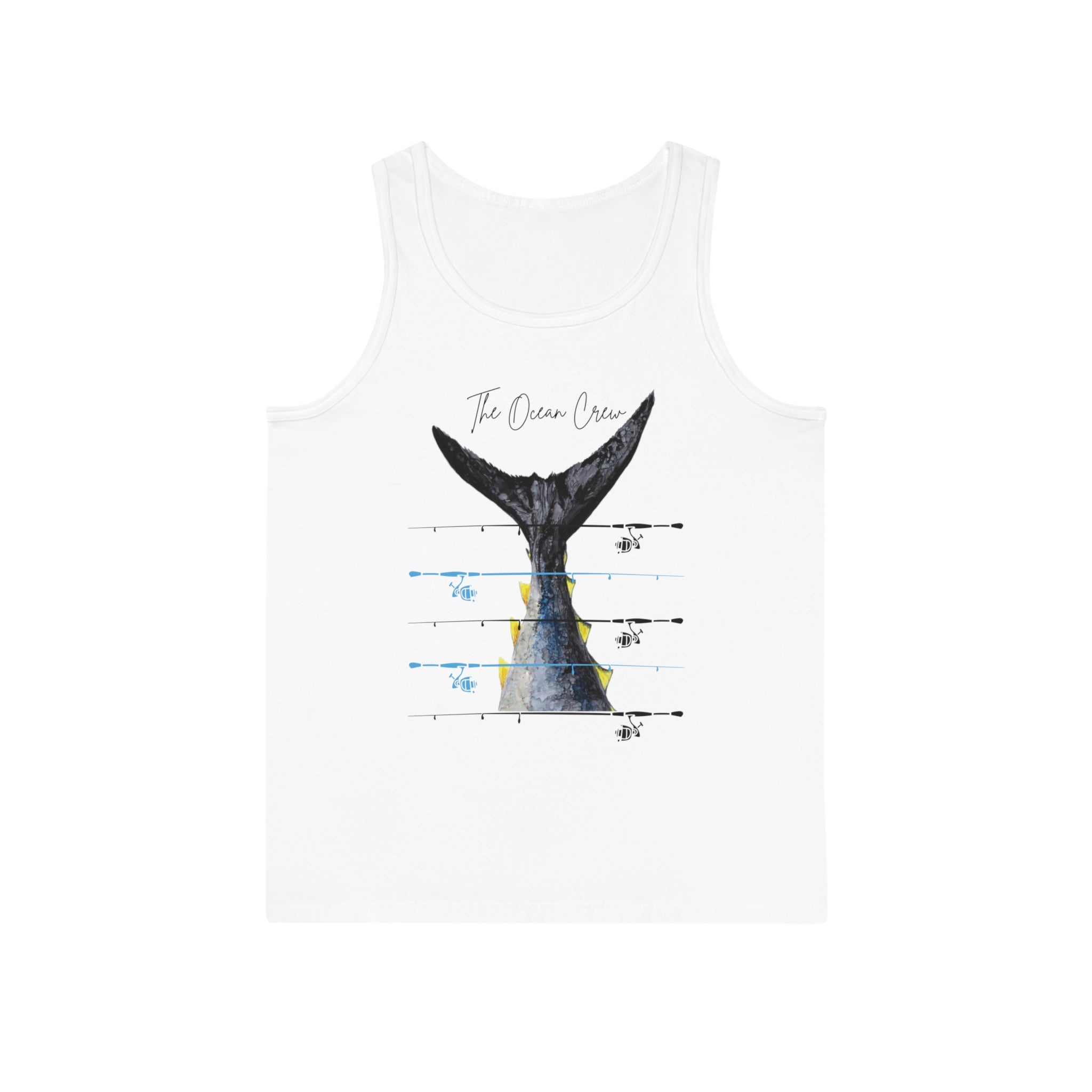 Camiseta sin mangas unisex Softstyle™ Ocean Crew Cañas de pescar