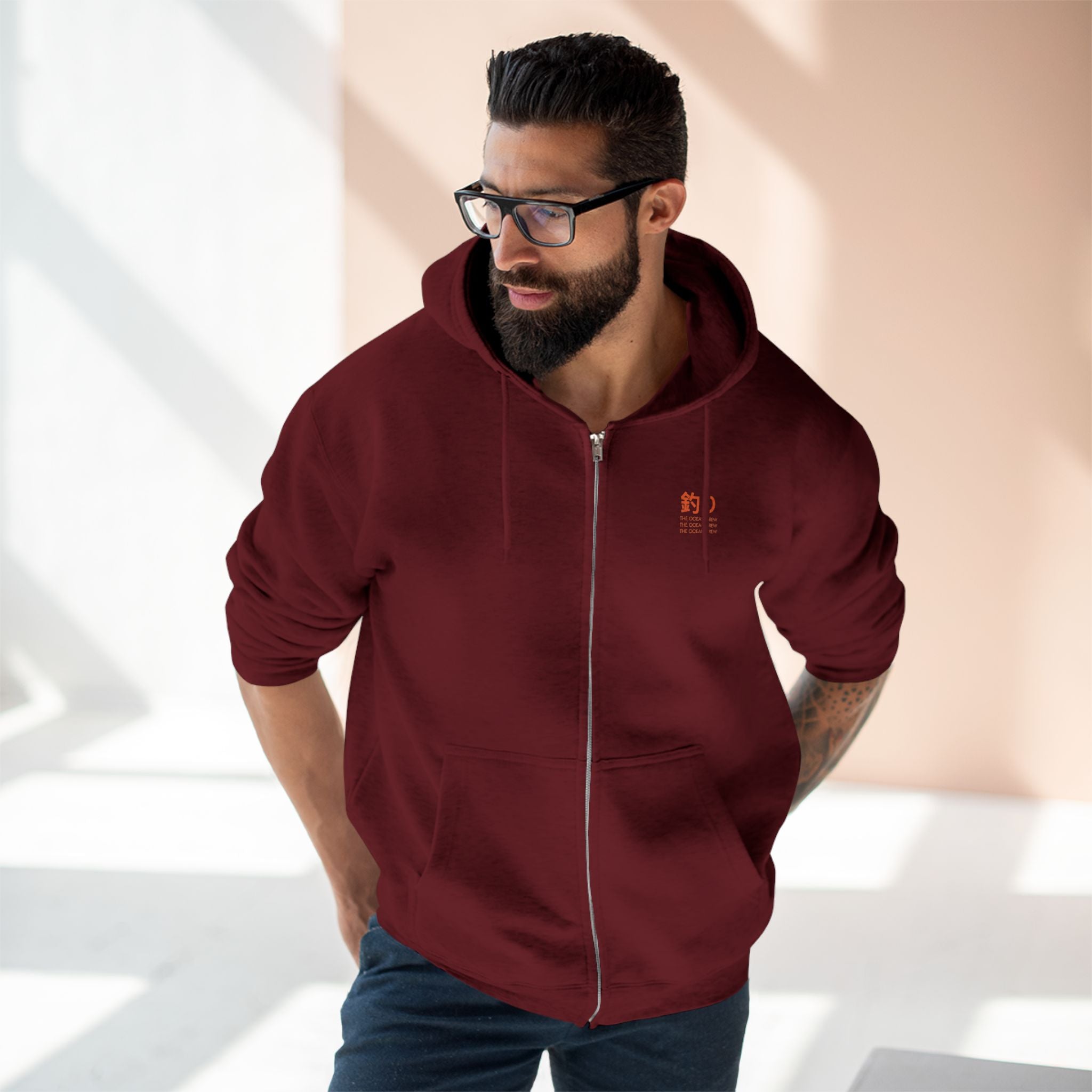 Cultural Vibes Unisex-Kapuzenpullover mit Reißverschluss – japanisch inspiriertes Design
