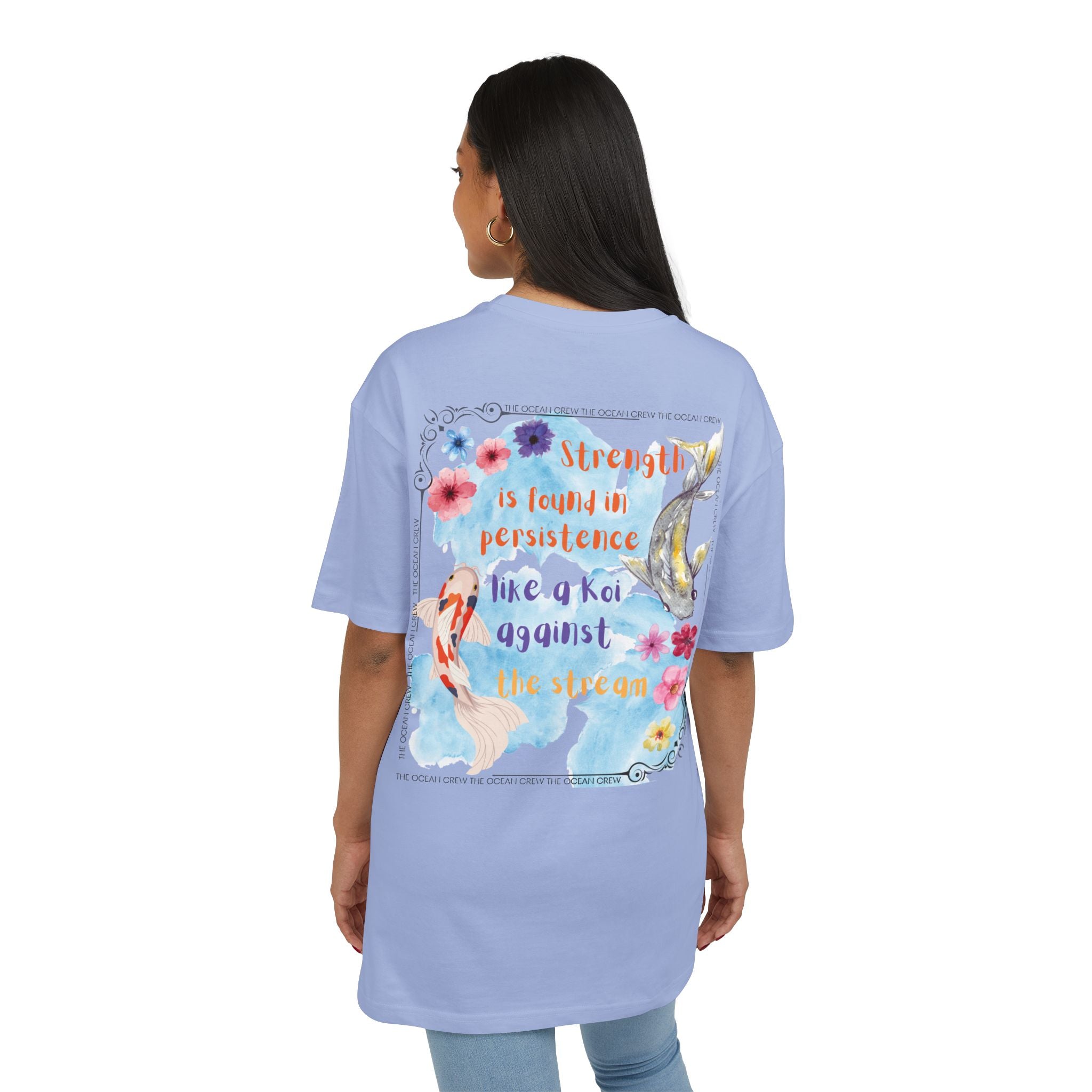 Inspirational Koi Tee - Unisex Heavy Oversize T-Shirt with Positive Quote