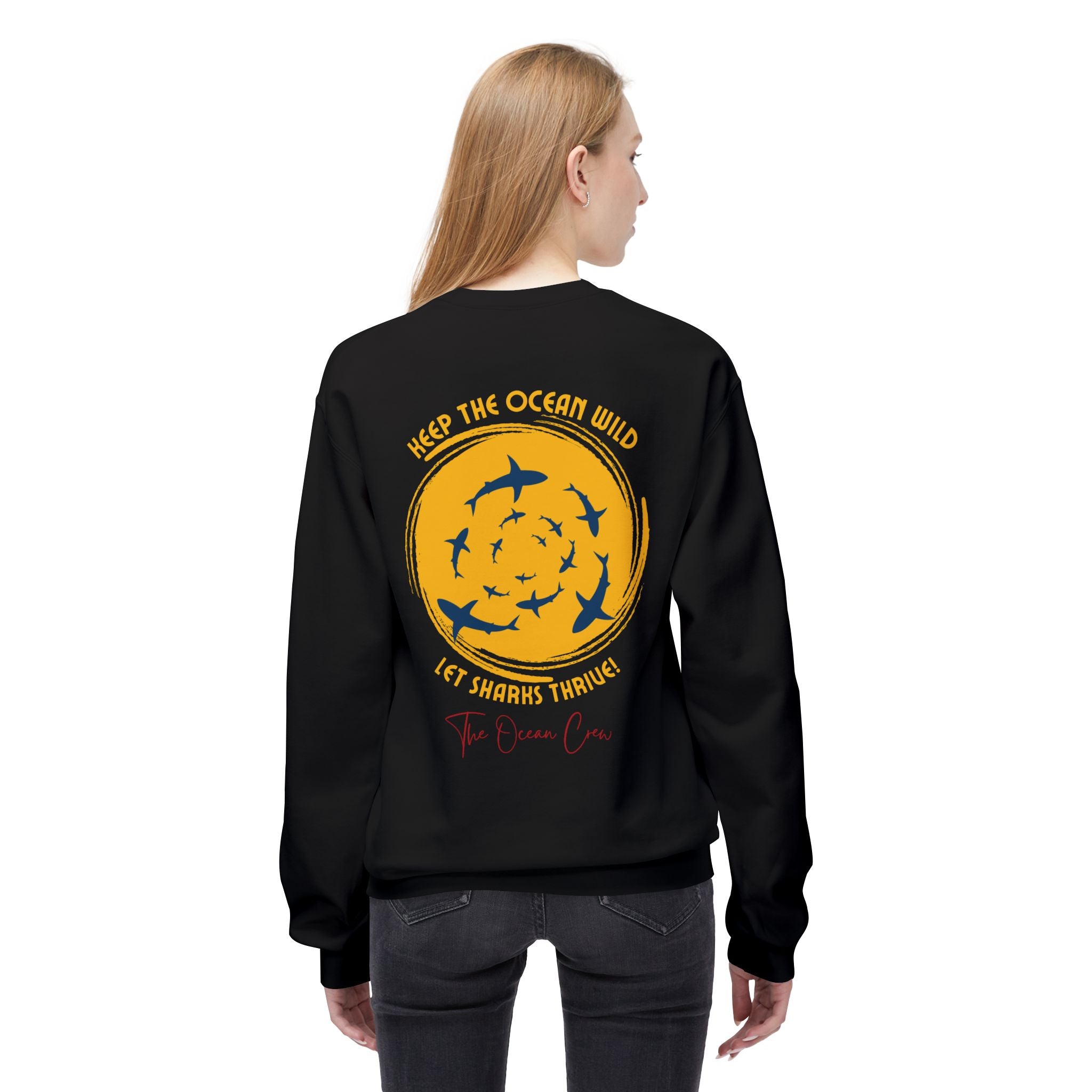 Unisex Midweight Softstyle Fleece Crewneck Sweatshirt Respect The Locals Sharks