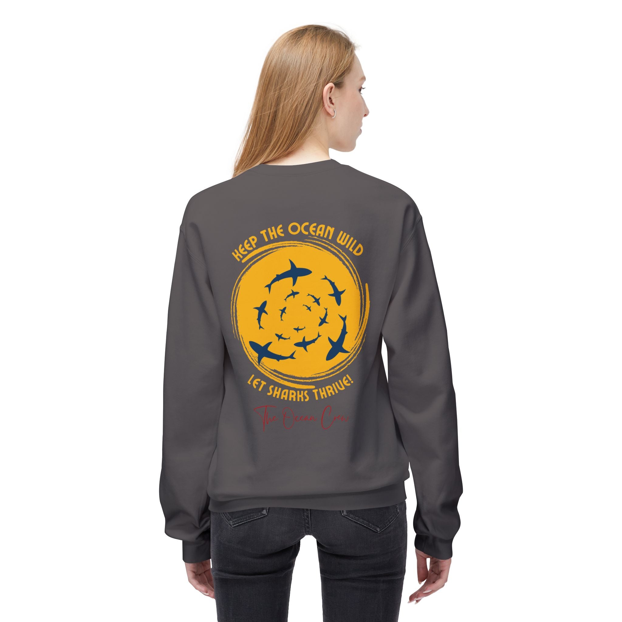 Unisex Midweight Softstyle Fleece Crewneck Sweatshirt Respect The Locals Sharks