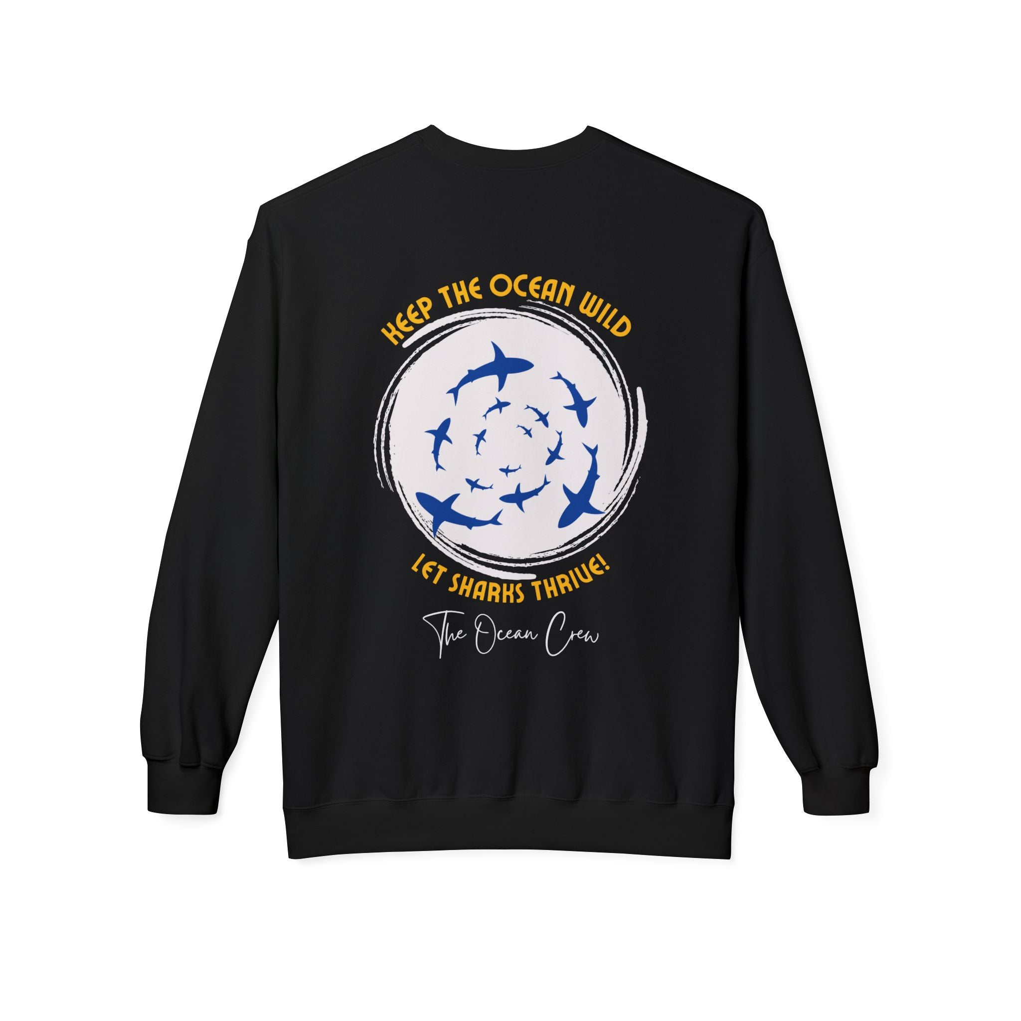 Unisex-Sweatshirt mit Rundhalsausschnitt und weichem Fleece mittlerer Stärke Haie