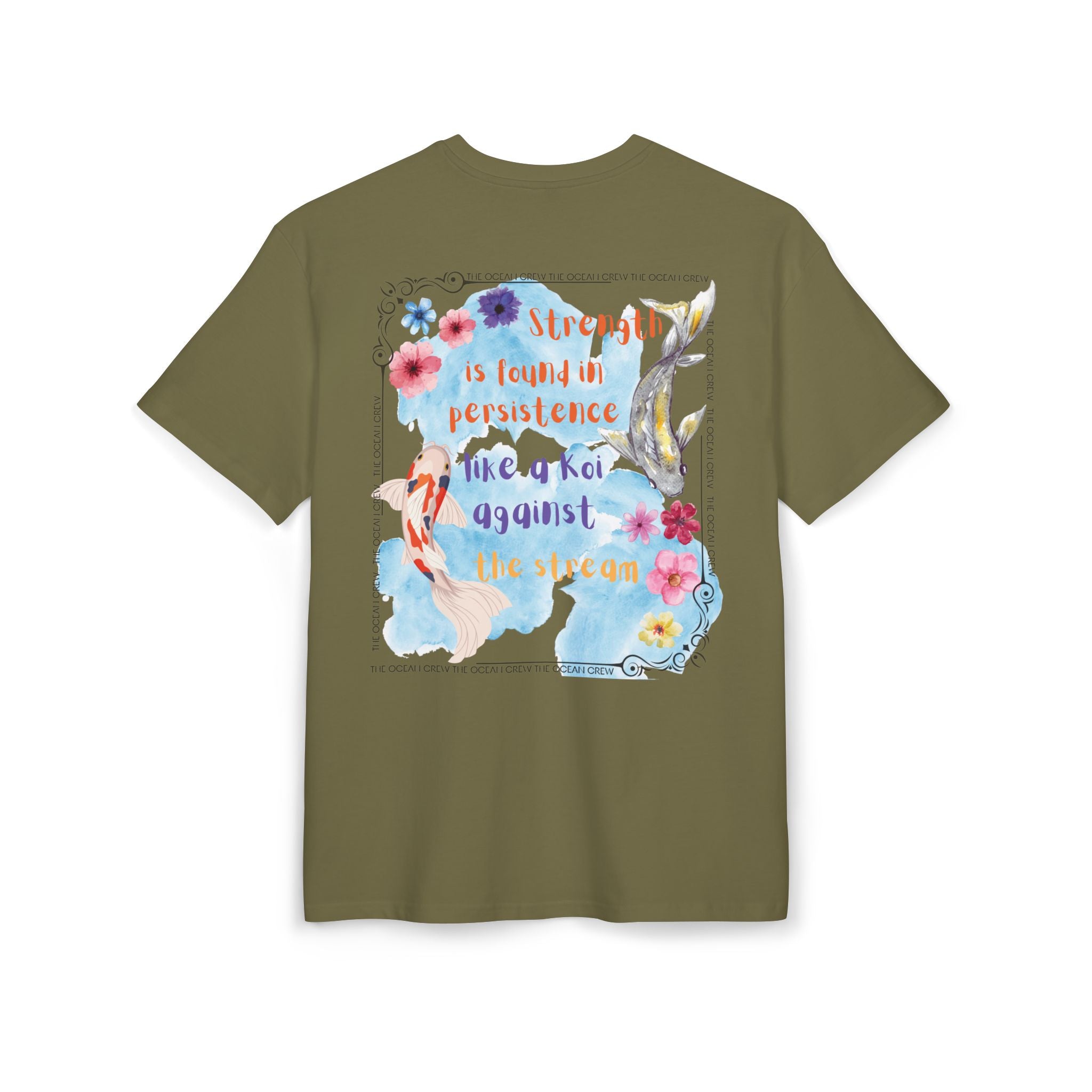 Inspirational Koi Tee - Unisex Heavy Oversize T-Shirt with Positive Quote
